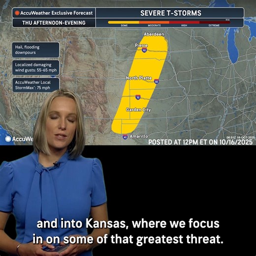 Severe storms with damaging winds, hail, and even a few tornadoes are possible from the Plains to the Mississippi Valley and Appalachians. AccuWeather's Melissa Constanzer has a look at the areas we're watching. | AccuWeather