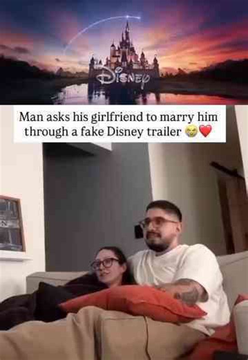 Man asks his girl to marry him through fake Disney movie trailer