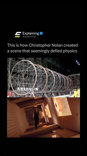Explaining on Instagram: "Christopher Nolan’s legendary hallway fight scene in Inception was created entirely with practical effects — no CGI magic required. 🎬😳 The production team built a massive rotating hallway set, stretching nearly 100 feet long and 30 feet wide, mounted on a motorized gimbal capable of spinning a full 360 degrees. As the set rotated, actors like Joseph Gordon-Levitt performed their own stunts, appearing to defy gravity as they battled along the walls and ceiling. ⚙️💥 Ev