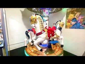 Tecway Carnival Park Horse Carousel Coin Operated Kiddie Ride