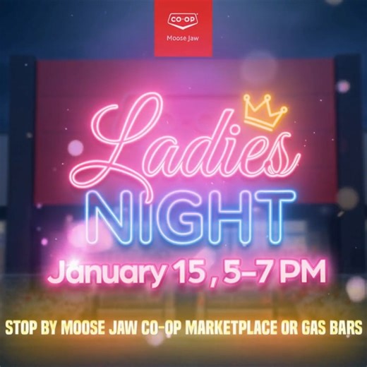 ✨ Ladies Night at Moose Jaw Co-op ✨ Mark your calendar for a brand-new event you won’t want to miss! Ladies Night kicks off January 15, 2026, from 5:00 PM to 7:00 PM at the Moose Jaw Co-op Food Store and all Moose Jaw Co-op Gas Bar locations. What's happening: ✅A welcome mocktail at the Food Store entrance ✅Sampling throughout the Food Store ✅Deals, giveaway, and coupons in the Food Store and at Gas Bars This is a fun, feel-good night created to celebrate our community, enjoy a little indulgence