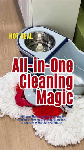 This one kit cleans my whole house from dusting to scrubbing to mopping.🥰🧼#cleantok #bundle #spinmop #mophead #mopping