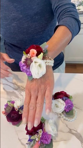 Wrist Corsage made with floral adhesive glue #diy #flowers