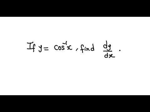DERIVATIVE OF Cos⁻¹x EXPLAINED (Inverse Trig Functions)