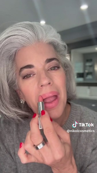 One if my favorite lip combos from my line Nikol Beauty! 🩷🩷 Sneak Peek at a new matte eyeshadow palette called Reerite The Rules launching in May! #nikolbeauty #maturemakeup