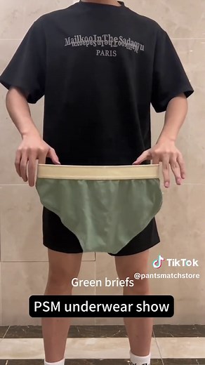 Male Model Trying on Red Underwear | Men's Briefs Showcase