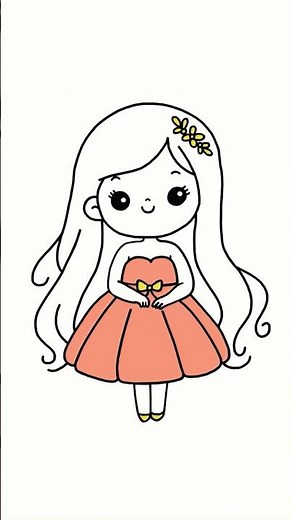 Learn to Draw a Cute Cartoon Girl with Me 👧🎨