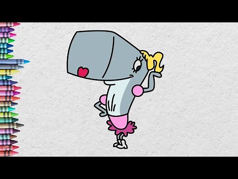 Menggambar Dan Mewarnai Anak Tuan Krab Dari Spongebob - How To Draw Pearl Krabs From Spongebob