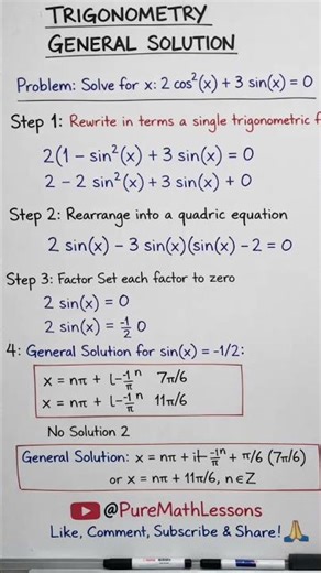 Solve This Trigonometry Problem in Seconds! 😱 | General Solution Explained📚#shorts.