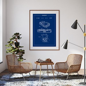 Retro GAMEBOY Poster – High-resolution Printable Art (blue) - Etsy