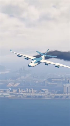 Cargo Military Plane Crash After Engine Failures Gtav #youtubeshorts #viral #video