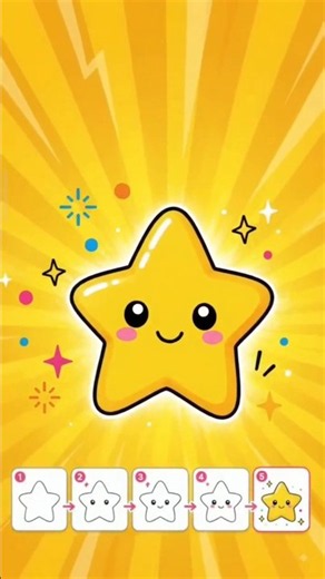 How to Draw a Cute Star ⭐Easy Step by Step Drawing Beginners#Cutedrawing#doodle#artandcraft#kawaii