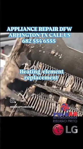 LG dryer not heating. Heating element replacement #appliancerepair #dfw #arlingtontx #dryer
