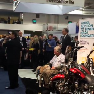 Seen at NADA: Greg Noonan wins the Adesa auction and a 2012 Heritage Harley-Davidson Motorcycle for $20,000 #NADA2015 | NADA Show