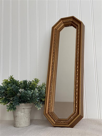 Vintage Gold Wall Mirror • Ornate Narrow Accent Mirror Frame - Etsy