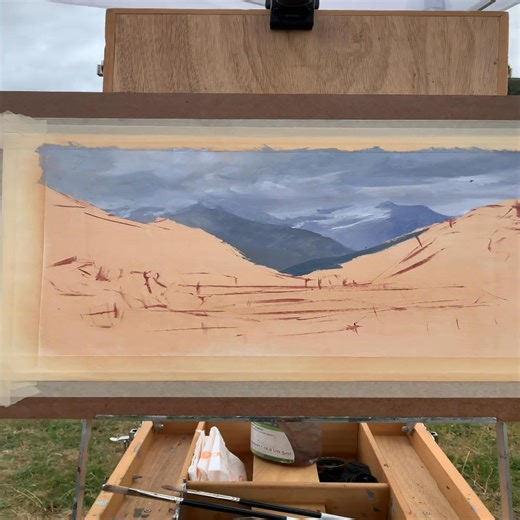 This plein air session had all the makings of a great sketch — until the weather decided otherwise. Rain rolled in, the wind picked up, and at one point I thought the shade tent might actually fly away. Didn’t get to finish this one, but that’s part of the plein air adventure — rolling with the elements. Funny moment too… I noticed I hold my breath when I paint. Maybe it’s focus… or maybe it’s survival instinct on a windy river flat. Anyone else catch themselves doing that? #PleinAirPainting #La