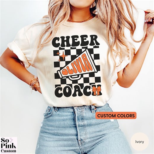 Comfort Colors Custom Cheer Coach Shirt, Retro Cheer Coaching Shirt, Personalized Cheerleading Coach Gift for Coaching Cheerleading Coaches - Etsy