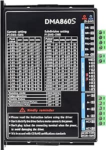 CNC Digital Stepper Driver,AC 18-110V and DC18-160V,8.2A,256 Microstep,Stepper Motor Controller,2-Phase,NEMA34 86 Stepper Motor Driver (DMA860S)