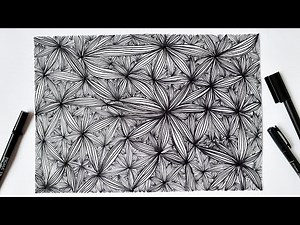 how to draw flower pattern (my version)🌼 | easy doodle | easy drawing