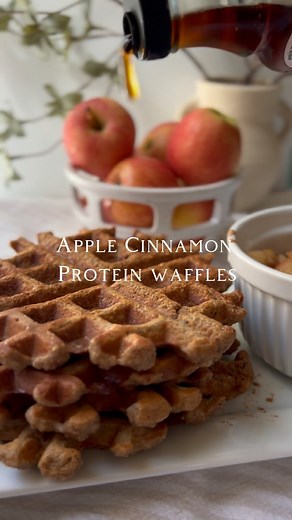 6.4K views · 93 comments | Savor the guilt-free goodness of gluten-free apple cinnamon protein waffles, adorned with roasted apples and a luscious maple syrup drizzle – a flavor-packed treat to take your meal prep up a KNOTCH! Get the full recipe at the link in my bio or comment recipe and I’ll send it to you! https://stokedathome.com/apple-cinnamon-protein-waffles/ #proteinwaffles #mealprep #glutenfree #glutenfreewaffles #mealprepideas | Leslie Stokes | Facebook