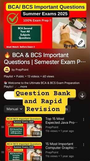 BCA & BCS All Subjects Important Questions | Quick Revision Before Exam ⏳ #preppoint