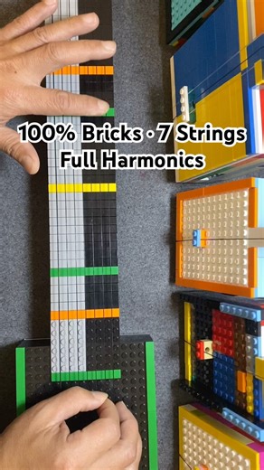 100% Brick-Built 7-String Full Harmonic Test｜Real Harmonics, Real Sound #brickinstrument #music
