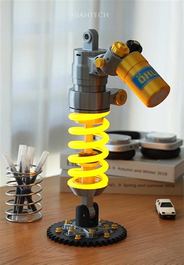 Car Shock Absorber Repurposed as a Lamp