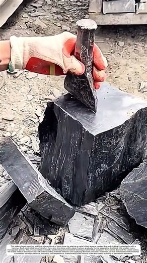 Manual Splitting: How a Chisel Transforms One Solid Block into Two Precise Sections