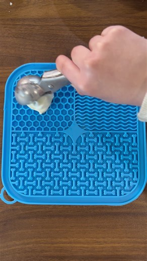 Dog licking pad #lickmat #fasteater #workingdog #dogtreats #doglickmat