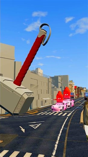 Pink Cars vs Thor Hammer – Epic BeamNG Crash Test #shortsviral #gaming