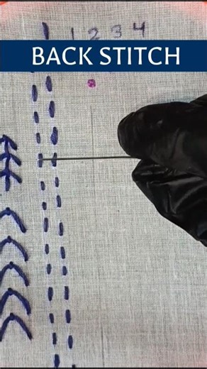 Back Stitch Embroidery Tutorial | Easy Hand Embroidery for Beginners 🧵#embroidery #fashion #shorts