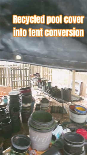 how to use a discarded pool cover for storage