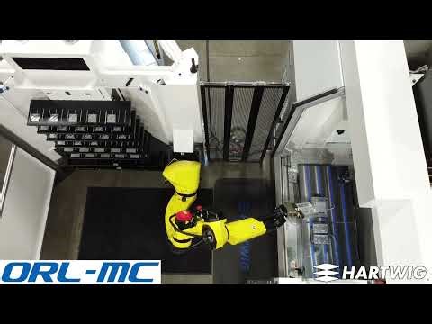 Okuma ORL-MC Automation Cell w/ Okuma GENOS M560-V In Action