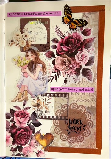 Sometimes, the best creations come from simply letting go and enjoying the process, without worrying about the final result. Just paper, stickers, and a little bit of heart. 💕✨#scrapbooking #journaling