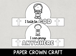 Prayer Bible Craft, Printable I Can Pray Faith Crown, Kids Prayer Activity, Sunday School Bible Lesson, Christian Prayer, Church VBS Craft - Etsy