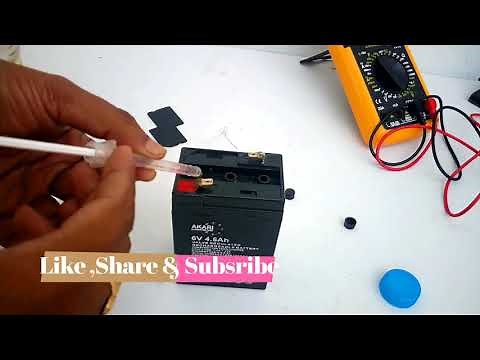 How to Repair 6 Volts, 4.5Ah Lead Acid Battery At Home | How to Change Distilled Water for Battery