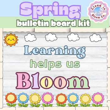 Spring Bulletin Board Kit | Learning Helps Us Bloom | Flower Bulletin Board