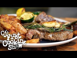 Griddled Ribeye and Roast Potatoes in the Air Fryer? | CJ's First Cooking Show | Blackstone Griddles