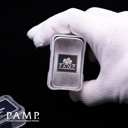 PAMP Switzerland on Instagram: "The Art of Minting revealed! View the exceptionally minted details of the new PAMP 999.0 pure silver bar produced in MKS PAMP GROUP’s new, state-of-the-art Florida minting facility. With a dazzling proof-like finish, this 1oz bar’s reverse side features a contemporary yet classic design shimmering with light-refracting micro-ridges that surround the distinctive PAMP hallmark. Both the reverse and obverse sides include advanced, anti-counterfeit micro engraving, an