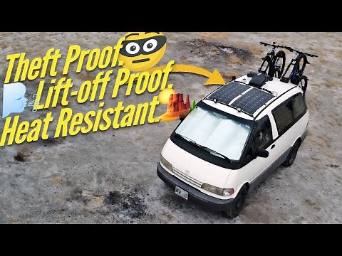 How To MOUNT FLEXIBLE SOLAR PANELS on DIY Van Conversion Renogy 100W Solar Kit