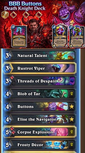 BBB Buttons Death Knight Deck List- #hearthstonedecks #hearthstone - patch 34.6