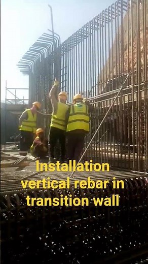installation of vertical rebar for transition wall #rebarinstallation #construction