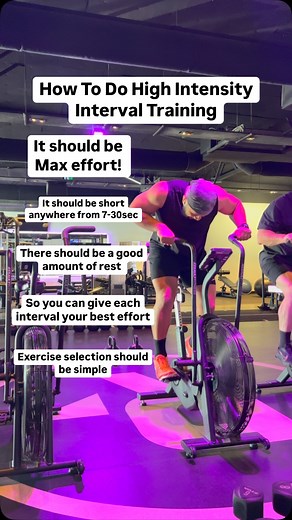 High intensity training when used properly is a great tool to use in your fitness journey But most people get it wrong and just end up doing a moderate intensity workout So here’s some programming examples of how to do high intensity workouts so that you’re doing it right And by right I mean we need to hit the high intensities enough times so we can work our heart rate to a high level It should be so high that you’re not able to speak or can only say 1-2 words Eg 10 x 10 sprints. Rest 90s 10 x 1