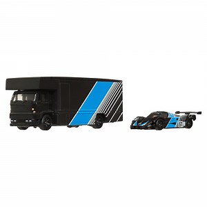 Hot Wheels Team Transport Truck & Race Car, Gift for Racing Collectors