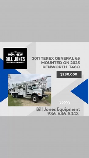 🚨 FOR SALE – 2011 Terex General 65 Digger Derrick Remounted on a Brand NEW 2025 Kenworth T480 # ✅ Paccar PX-9 8.9L 360HP Diesel Engine, Allison Automatic ✅ Still under factory warranty – FET already paid ✅ Lift Capacity: 36,000 lbs | Max Sheave Height: 65 ft ✅ Riding seat controls, winch, 4 outriggers, pole clamp ✅ A/C & heater – brand new interior features 📊 Original unit: 2011 Terex General 65 (from International) • 56,174 miles | 4,953 engine hours | 2,733 PTO hours 💲 Asking Price: $280,00
