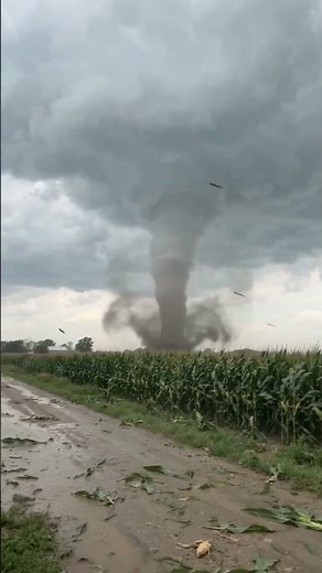 Massive Tornado Tears Through Cornfield and Destroys Roof! Extreme Close-Up 🌪️💥