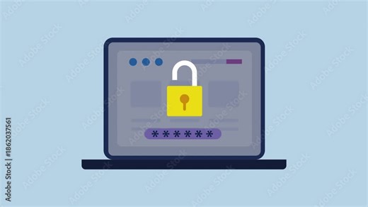 Website security system, Data privacy, Account protected with password 2d Animation with Alpha Matte