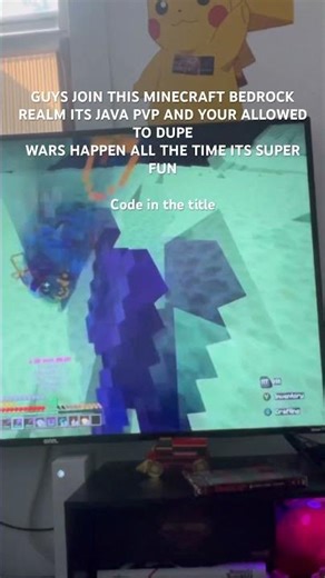 MINECRAFT BEDROCK / JAVA PVP code is Ab6krbag_be #realms #duping #teams #wars #bedrockrealm