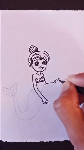 How to Draw a Cute Mermaid 🐚 Easy Drawing for Kids |