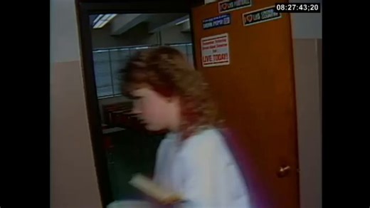 Footage of walking around the hallways of a high school in Lawrence, Kansas in 1987 is a glimpse into the past